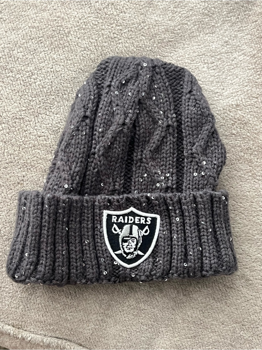 Riders by Lee Dark Gray Sequin Knit Raiders Beanie for Kids